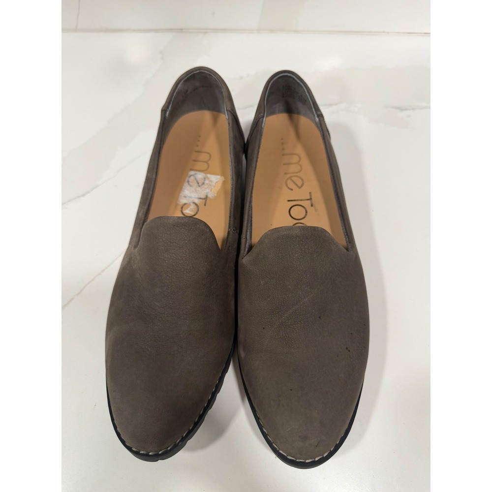 Me Too Cambrie8 Women 8.5M Taupe Brown Leather Lug Sole Loafers Slip On Shoes